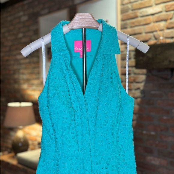 Lilly Pulitzer Chrisella Eyelet Embroidered Midi Dress - Green Blue Summer - Picture 14 of 14